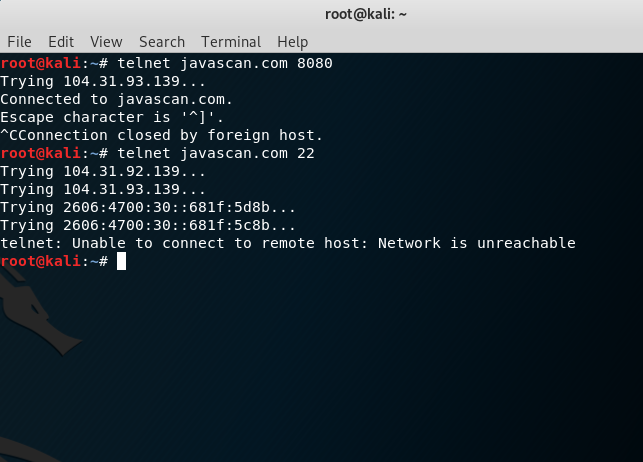 Telnet Command In Linux JavaScan